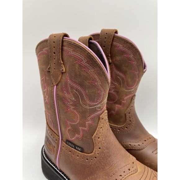 Justin WANETTE GY9980 Women's NEW Waterproof Steel-Toe Boot Brown US Size 7 - Picture 3 of 11